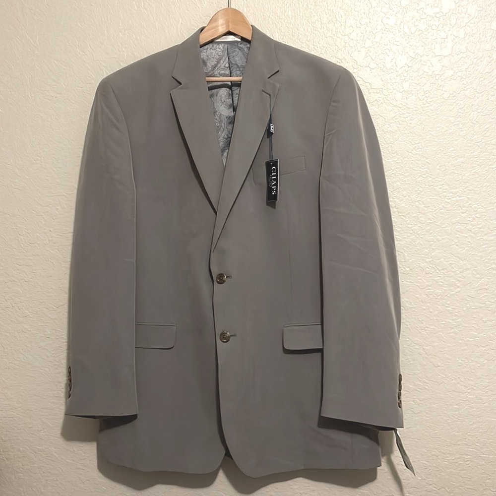 New Chaps by Ralph Lauren Mens Gray Sport Coat Blazer Jacket Size 44 Long